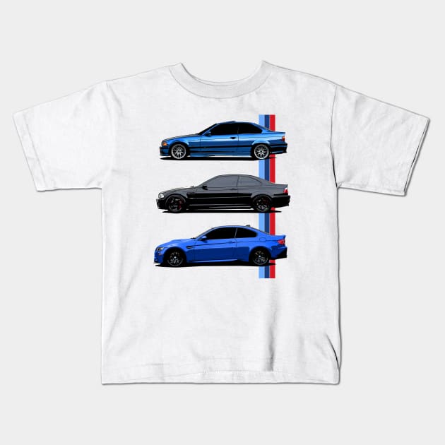 BMW M3 Generations Kids T-Shirt by Woreth